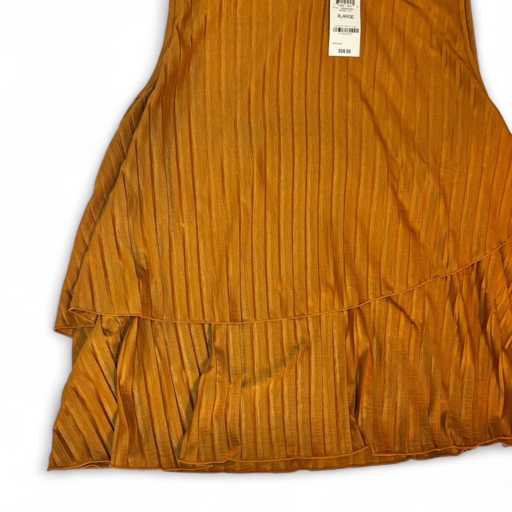 NWT Alfani Extra Large Rust Orange Layered Tank Top Pleated - Picture 3 of 5